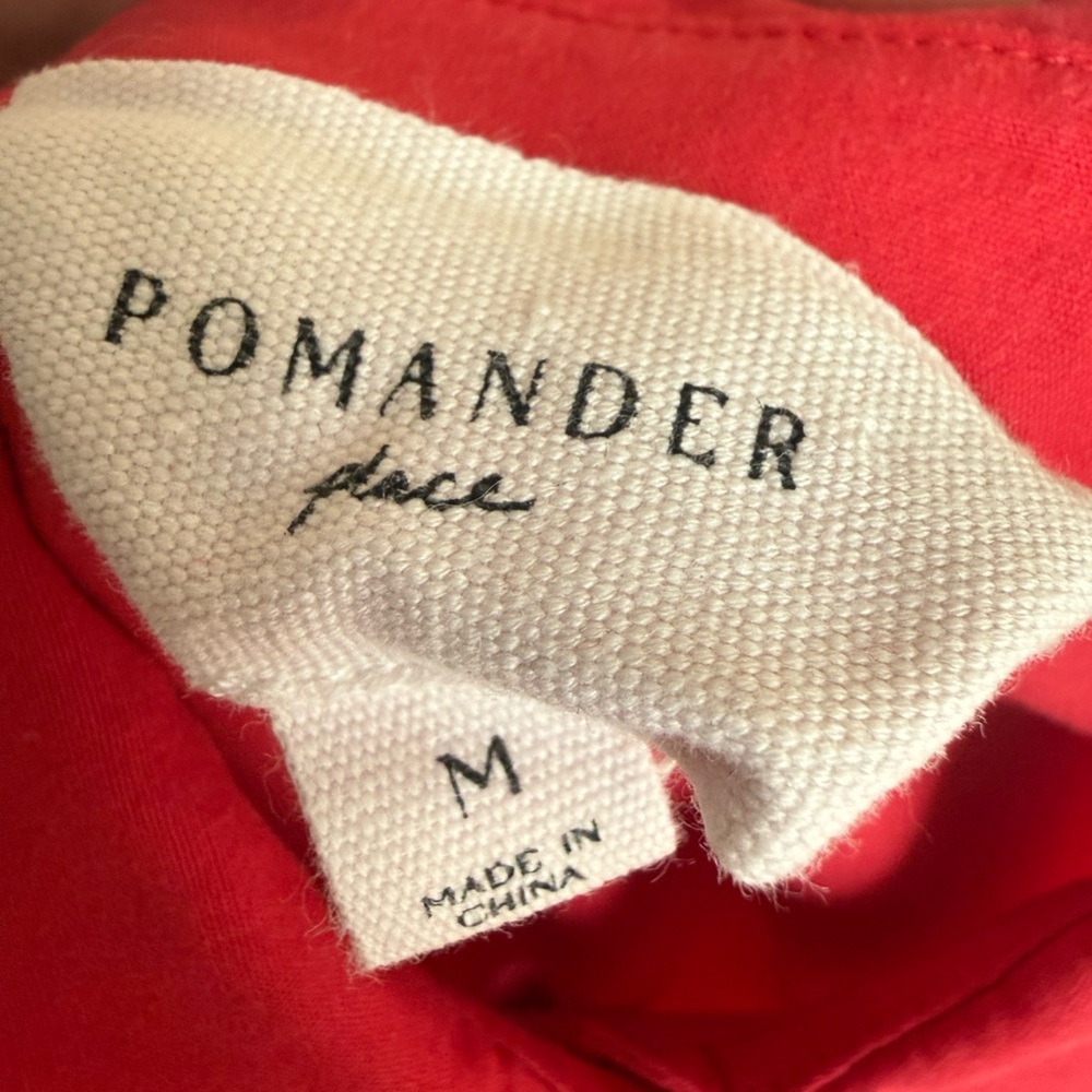 Tuckernuck Pomander Place Vibrant Red Long Sleeve Shirt Dress - Picture 2 of 5